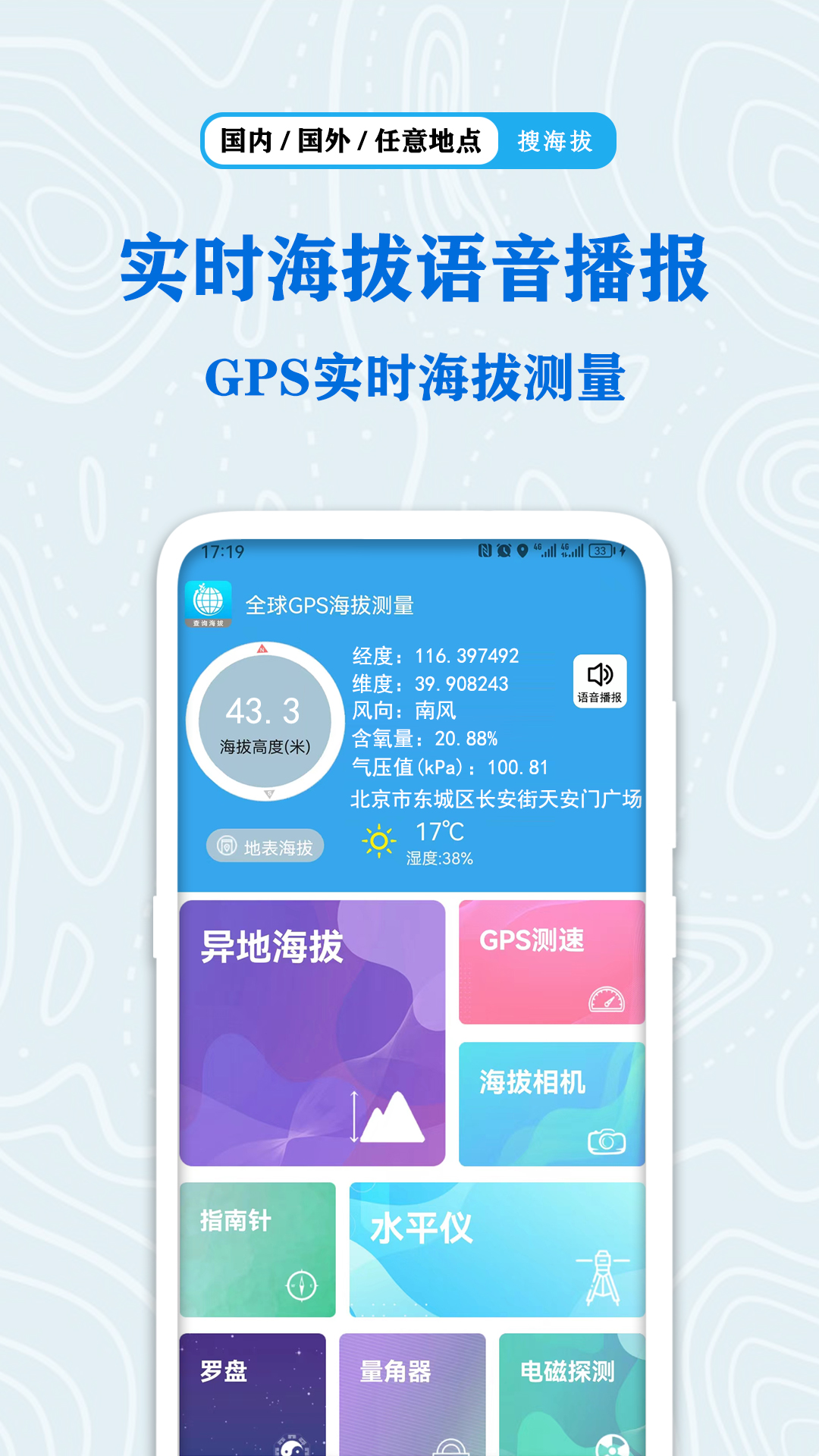 全球gps海拔测量