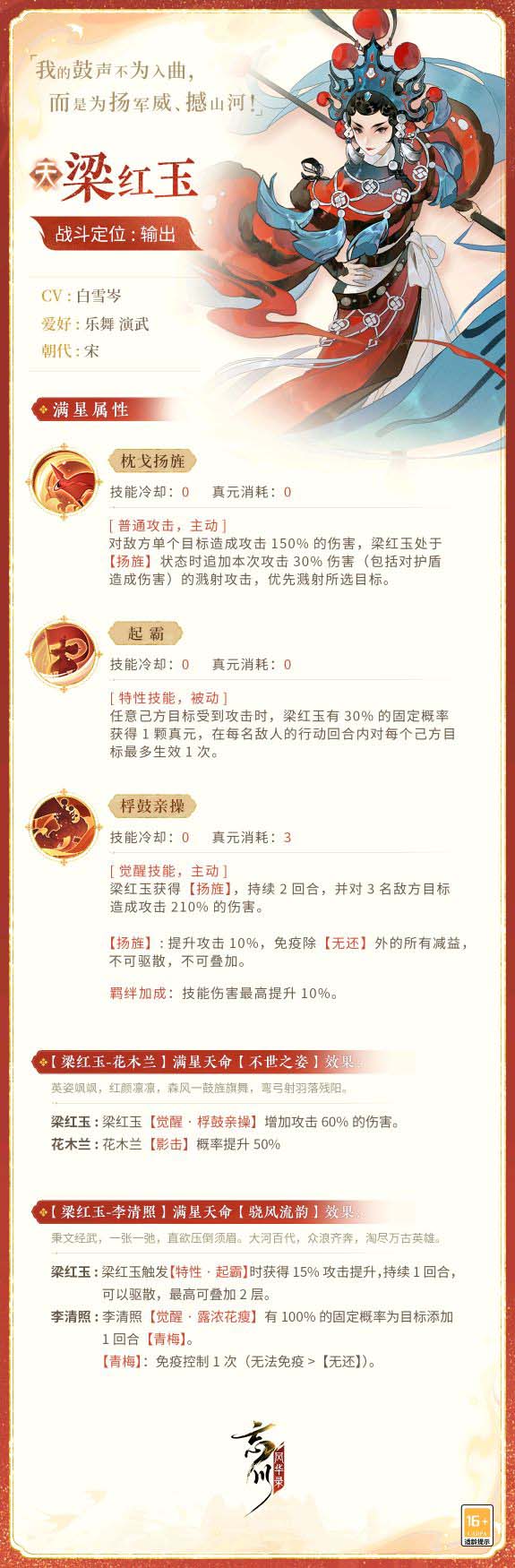 《忘川风华录》手游全新天品名士【梁红玉】全方位曝光!红玉猫登场! 《忘川风华录》手游全新天品名士【梁红玉】全方位曝光!红玉猫登场!