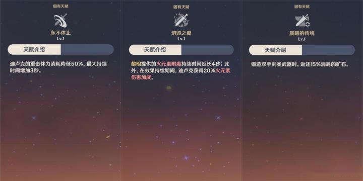 原神里迪卢克的固有天赋给力吗 迪卢克固有天赋攻略