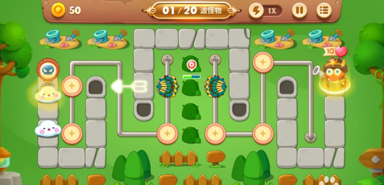 保卫萝卜3公园52关攻略