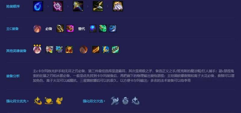 金铲铲之战卡尔玛阵容 金铲铲之战卡尔玛阵容