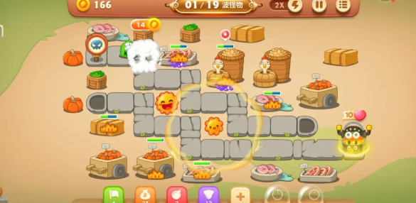 保卫萝卜3工厂爬楼1层攻略 保卫萝卜3工厂爬楼1层攻略