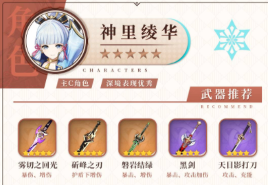 原神神里凌华武器圣遗物 原神神里凌华武器圣遗物