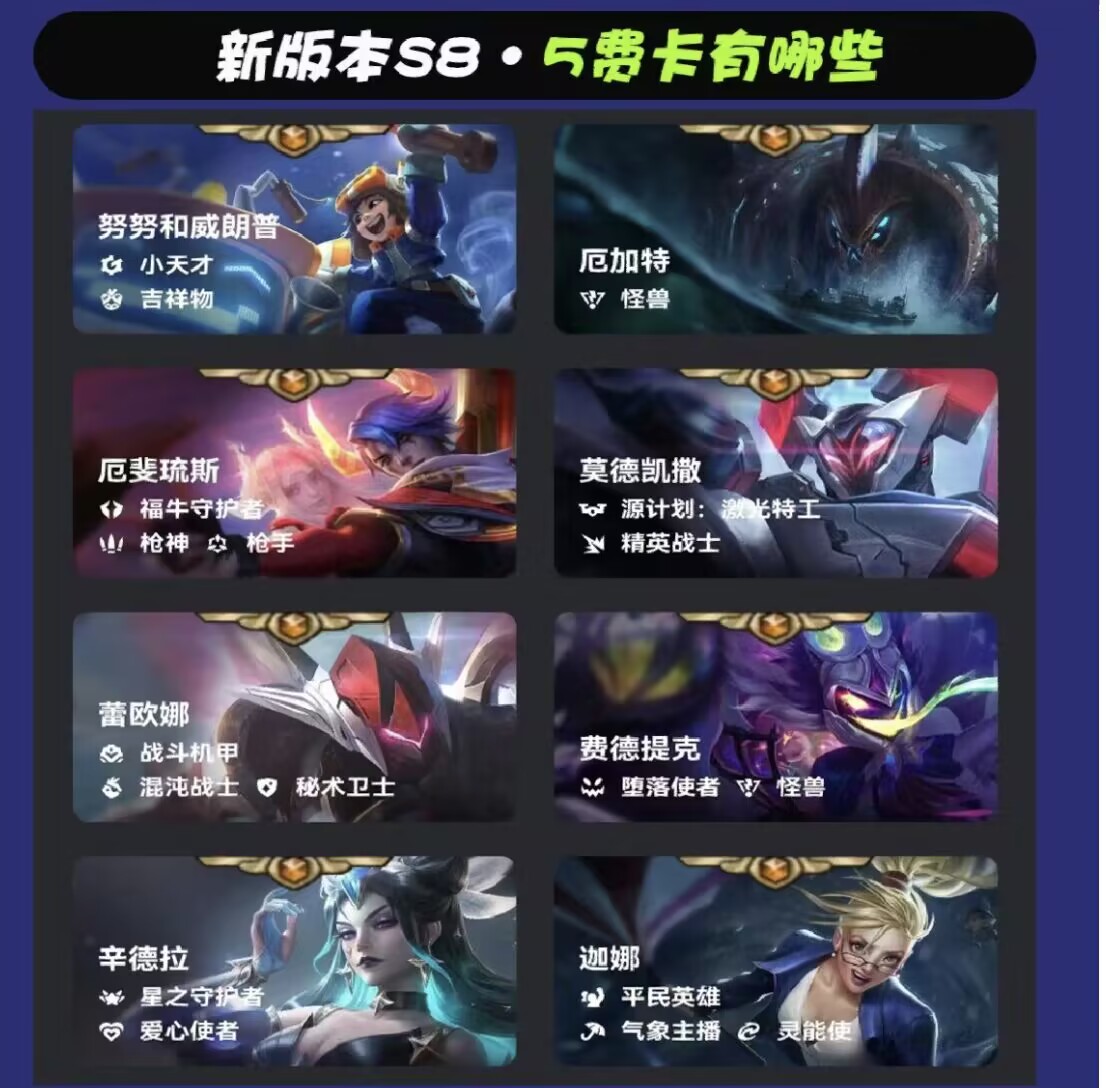 金铲铲有哪些5费卡