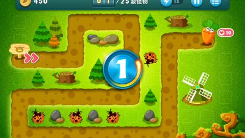 保卫萝卜1丛林12关怎么获得金萝卜 丛林12关打法心得
