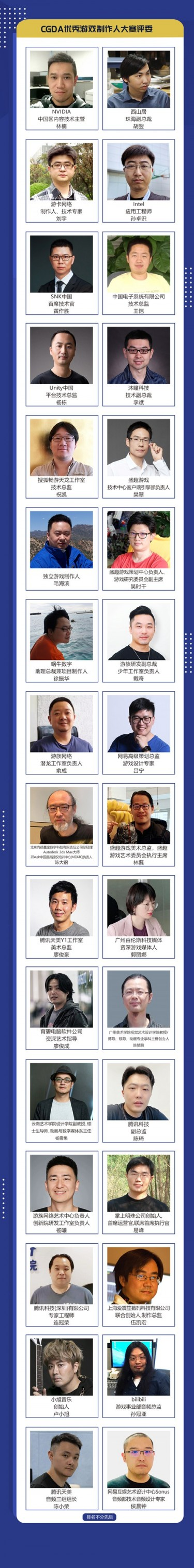 特别鸣谢 | 第十五届优秀游戏制作人大赛（2023CGDA）评委阵容公布！