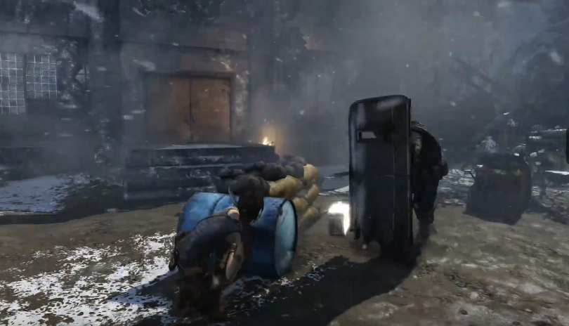 古墓丽影拿盾牌的怎么打